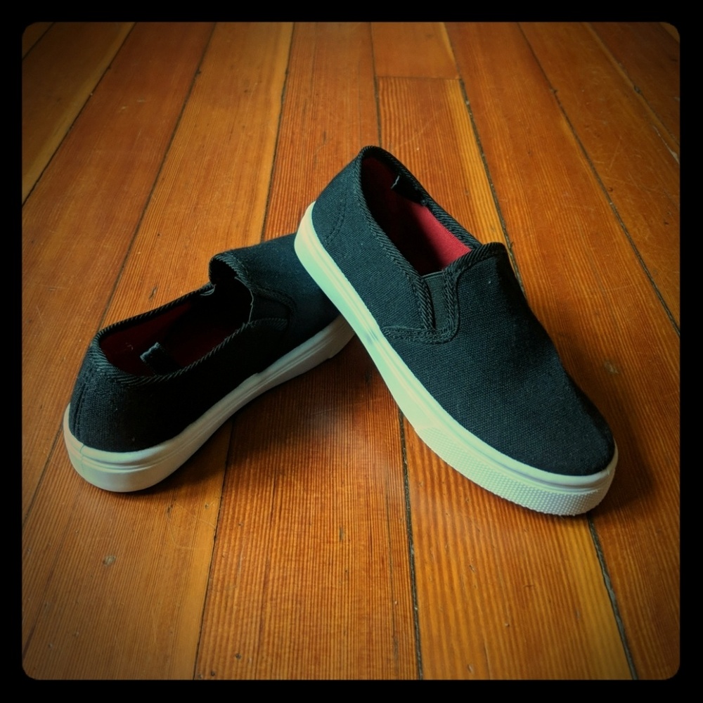 NEW! Kids Size 13 Black Slip on Shoes